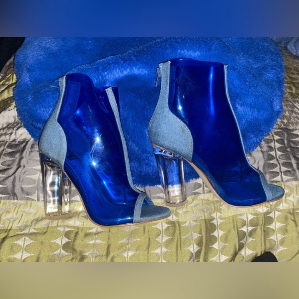 FRH Blue Transparent Heels women size 6